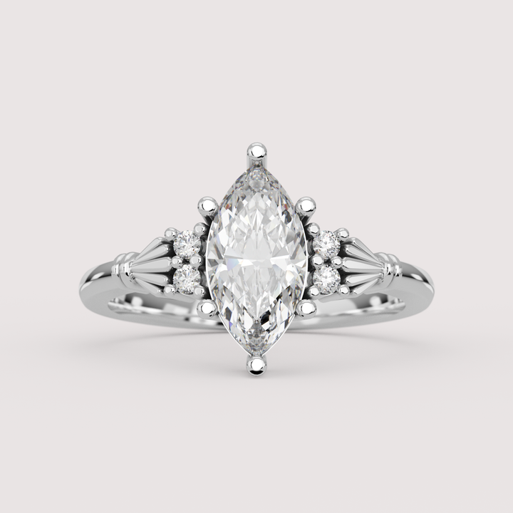 Orla - Marquise Cut Lab Grown Diamond Custom Claddagh-Inspired Engagement Ring