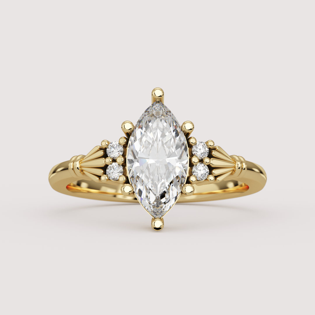 Orla - Marquise Cut Lab Grown Diamond Custom Claddagh-Inspired Engagement Ring