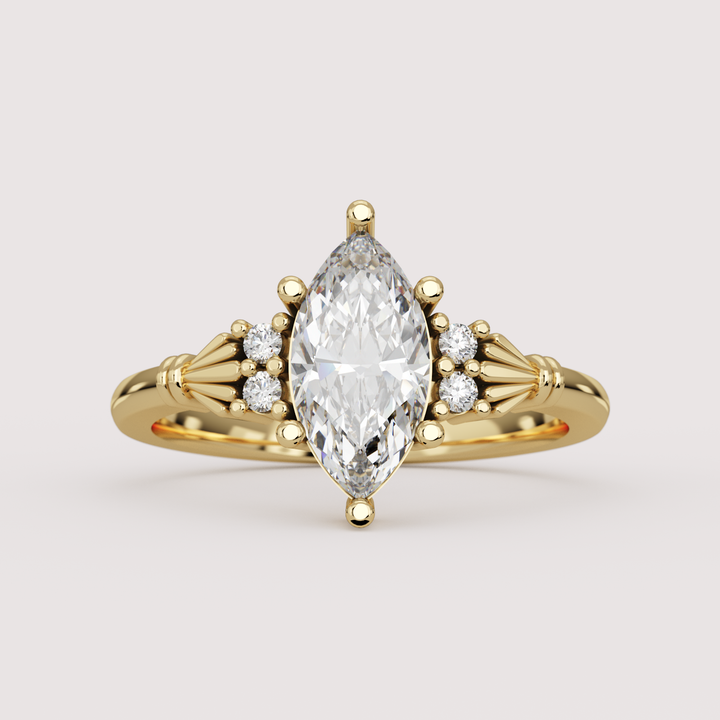 Orla - Marquise Cut Lab Grown Diamond Custom Claddagh-Inspired Engagement Ring