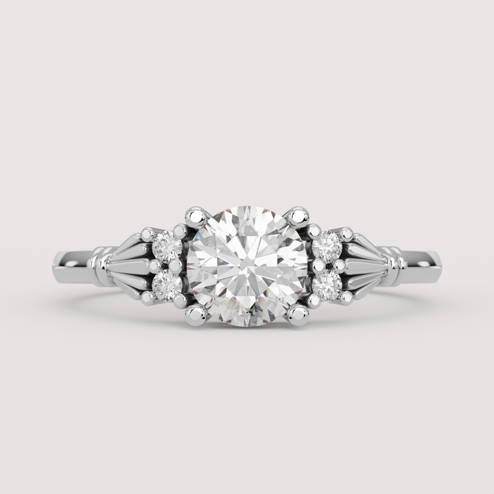 Orla - Round Brilliant Cut Lab Grown Diamond Custom Claddagh-Inspired Engagement Ring