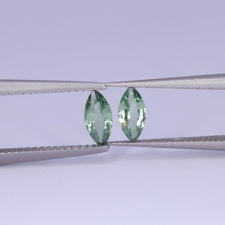 Pair of Marquise Cut Green Sapphires, 0.86ct Total Weight Loose Gemstones