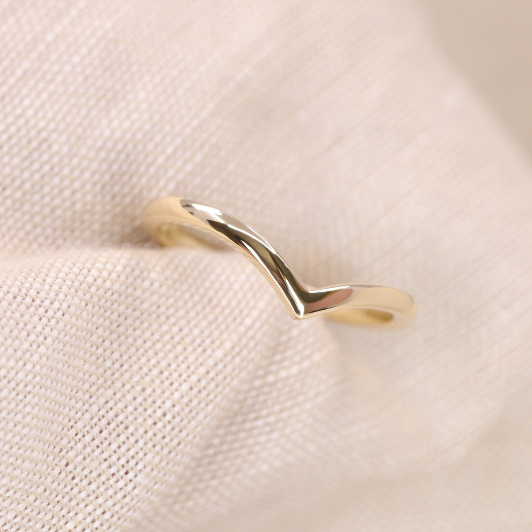 Peggy - Polished Wishbone Wedding Ring 1.8mm Width - Made-to-Order