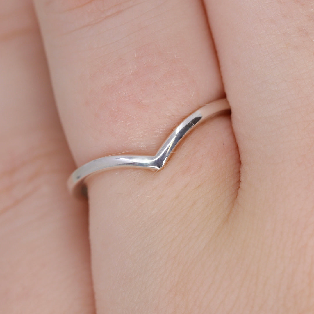 Peggy - Polished Wishbone Wedding Ring 1.8mm Width - Made-to-Order