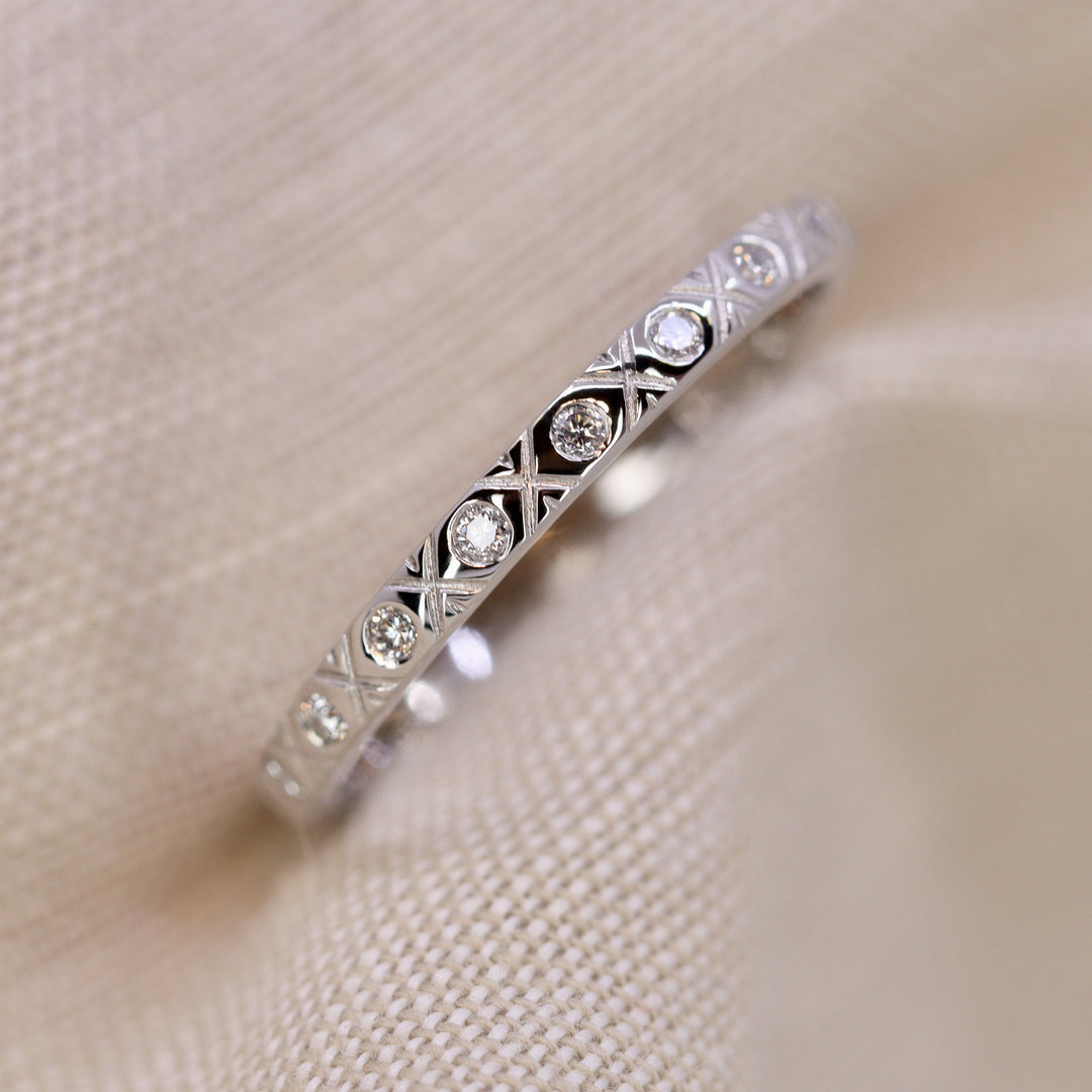 Penelope - Diamond Set Art Deco Eternity Style Wedding Ring - Made-to-Order Wedding Rings - Made-to-Order