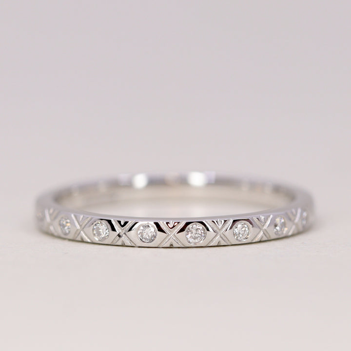 Penelope - Diamond Set Art Deco Eternity Style Wedding Ring - Made-to-Order Wedding Rings - Made-to-Order