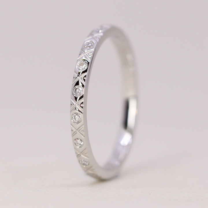 Penelope - Diamond Set Art Deco Eternity Style Wedding Ring - Made-to-Order Wedding Rings - Made-to-Order