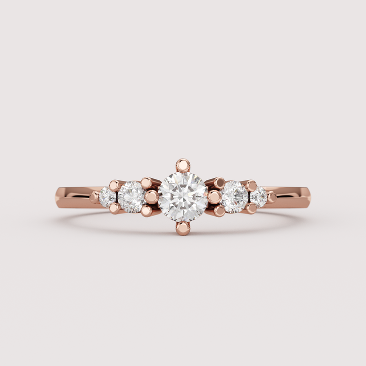 Posy - Petite Round Lab Grown Diamond 5 Stone Made-to-Order Engagement Ring