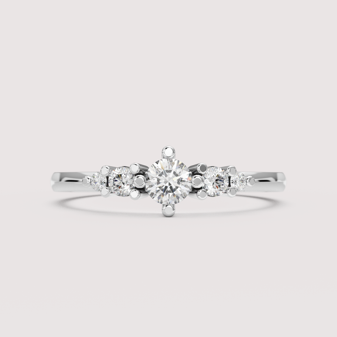 Posy - Petite Round Lab Grown Diamond 5 Stone Made-to-Order Engagement Ring