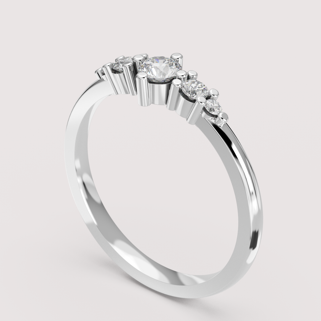Posy - Petite Round Lab Grown Diamond 5 Stone Made-to-Order Engagement Ring