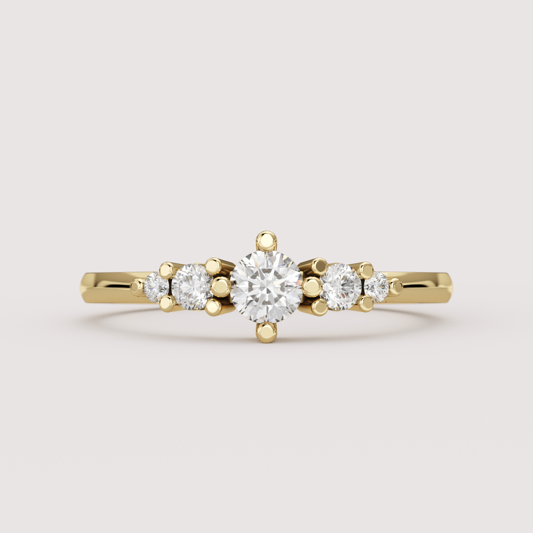 Posy - Petite Round Lab Grown Diamond 5 Stone Made-to-Order Engagement Ring