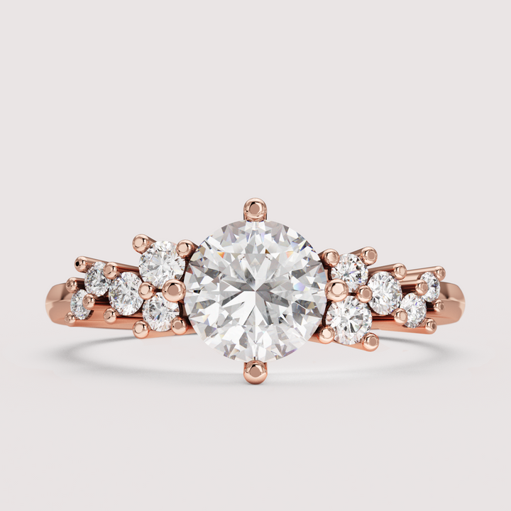 Billie - Round Cut Cluster Engagement Ring Setting