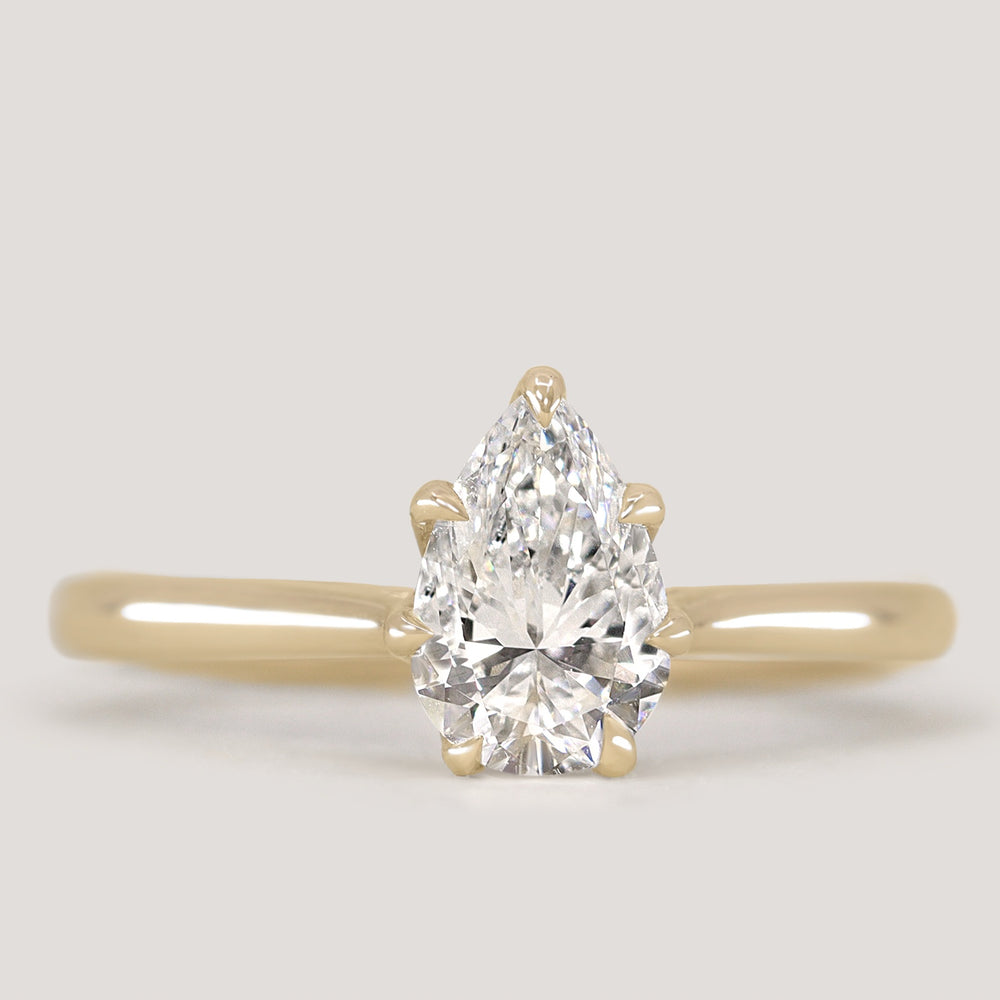 Raine - Pear Cut Tulip Basket Solitaire Engagement Ring Setting