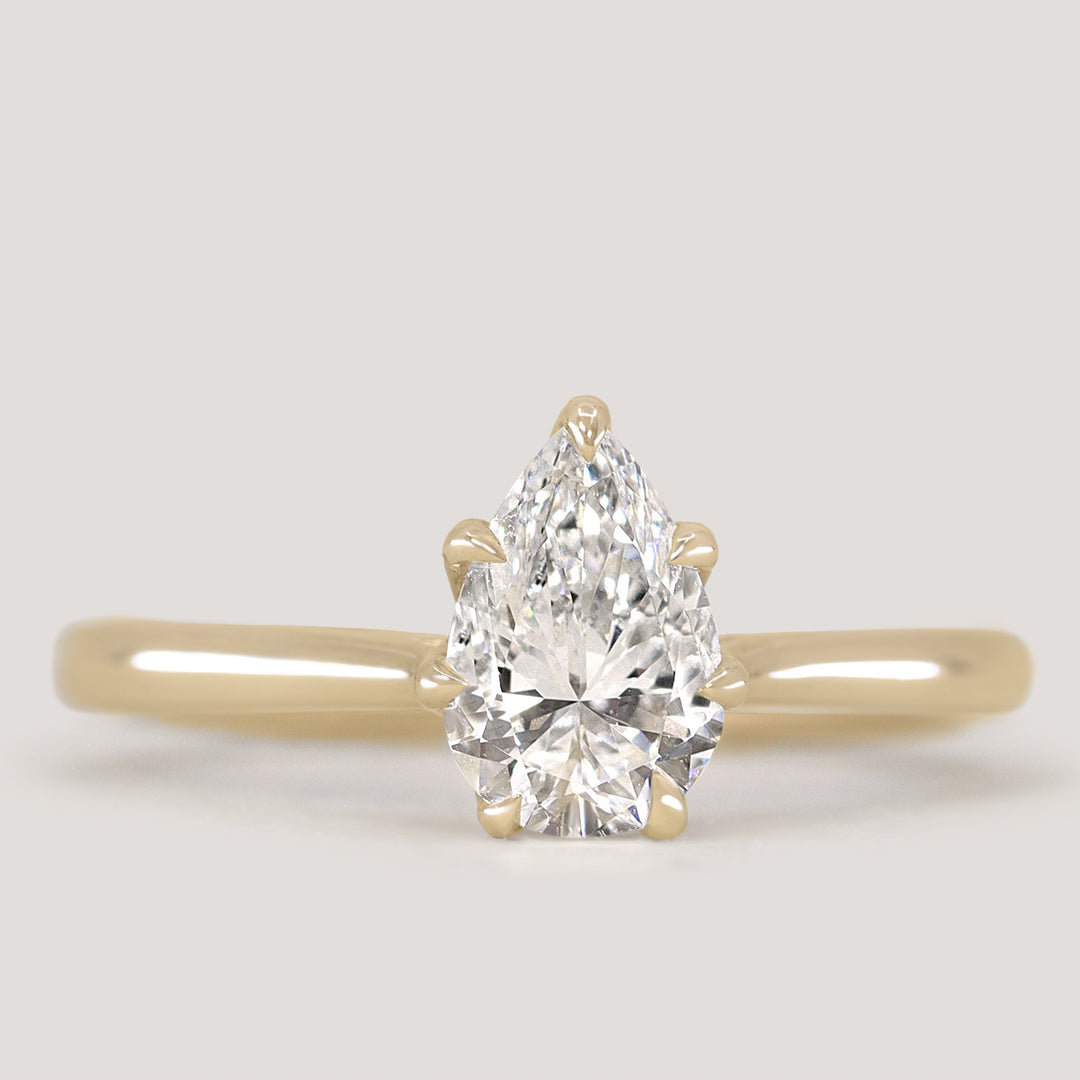Raine - Pear Cut Tulip Basket Solitaire Engagement Ring Setting