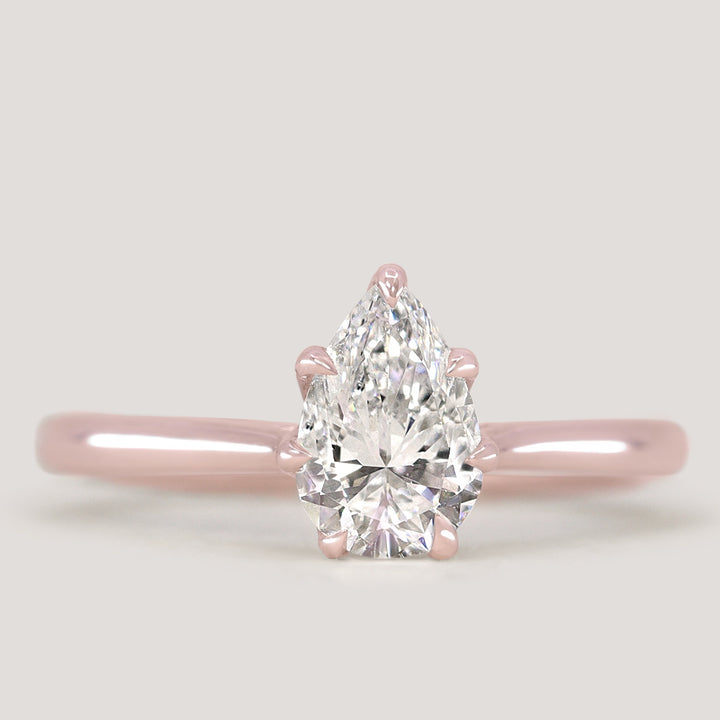 Raine - Pear Cut Tulip Basket Solitaire Engagement Ring Setting