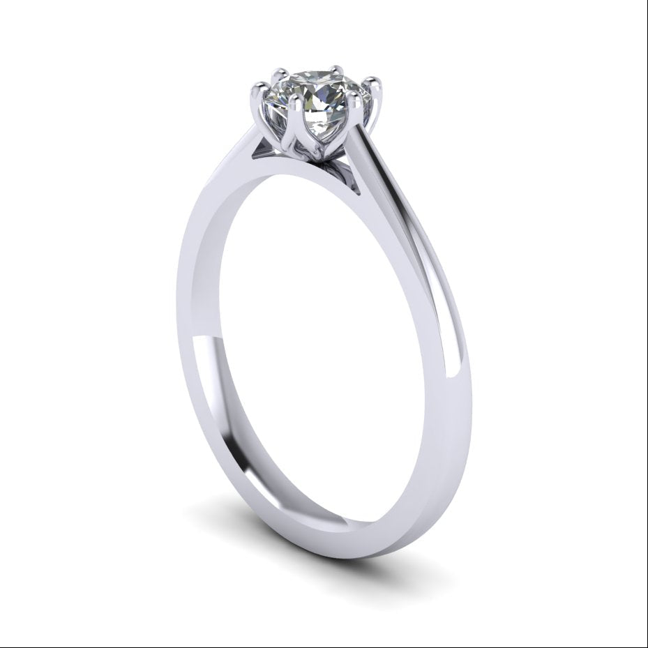 Diamond ring on a white background