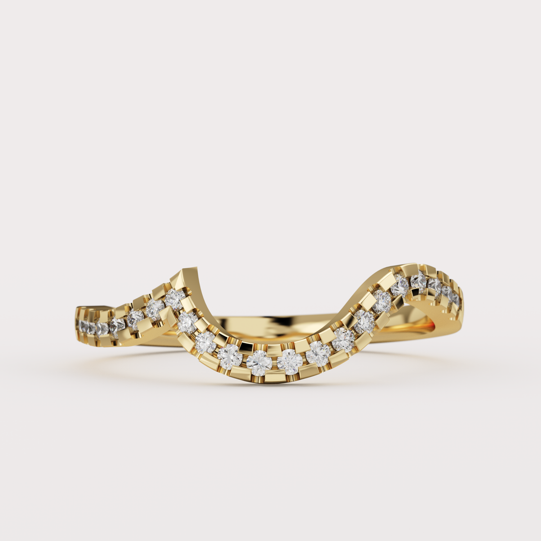 Bridal Set - Raye - Asymmetric Pear Cut Teal Sapphire Organic Twist Solitaire Engagement Ring and Matching Wedding Band Engagement Rings - Price On Application