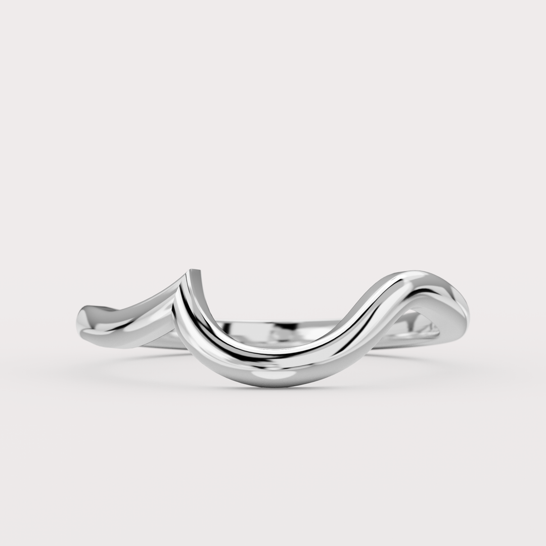 Bridal Set - Raye - Asymmetric Pear Cut Teal Sapphire Organic Twist Solitaire Engagement Ring and Matching Wedding Band Engagement Rings - Price On Application