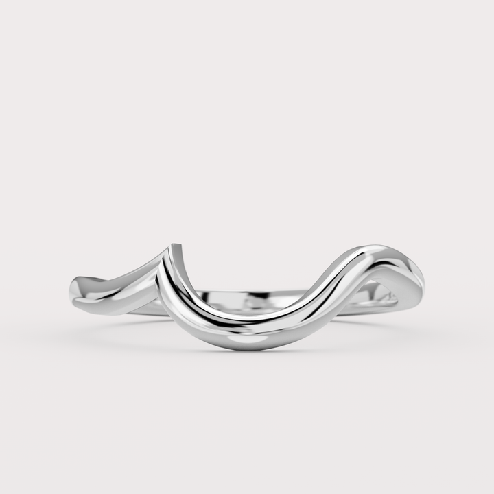 Bridal Set - Raye - Asymmetric Pear Cut Teal Sapphire Organic Twist Solitaire Engagement Ring and Matching Wedding Band Engagement Rings - Price On Application