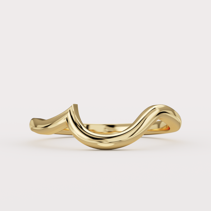 Bridal Set - Raye - Asymmetric Pear Cut Teal Sapphire Organic Twist Solitaire Engagement Ring and Matching Wedding Band Engagement Rings - Price On Application