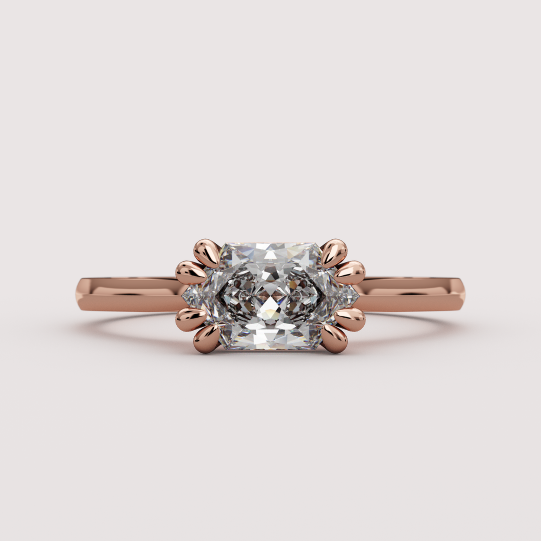 Reese - Dutch Marquise Hexagon Cut Lab Grown Diamond East-West Solitaire Custom Engagement Ring Engagement Rings - Price On Application