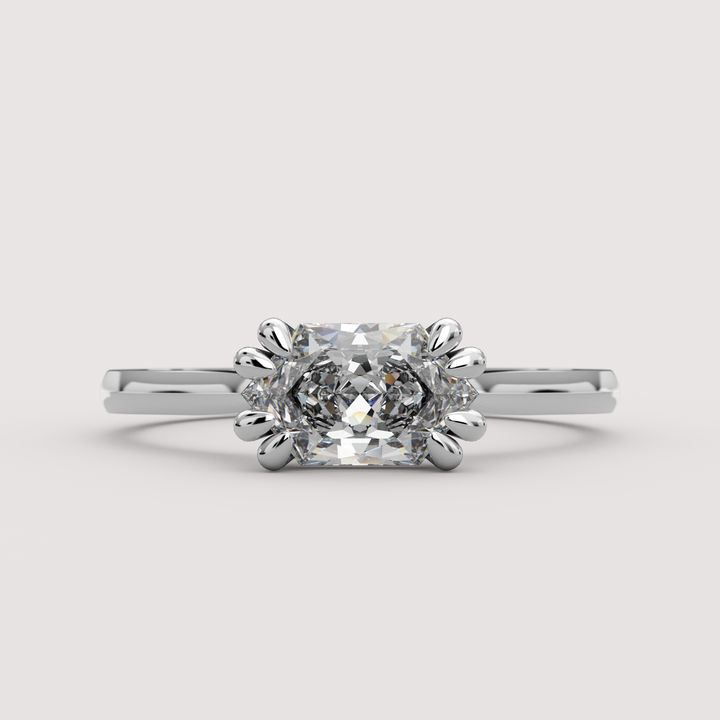 Reese - Dutch Marquise Hexagon Cut Lab Grown Diamond East-West Solitaire Custom Engagement Ring Engagement Rings - Price On Application