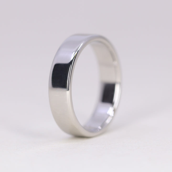 James - Light Rounded Flat Traditional Wedding Ring - Made-to-Order