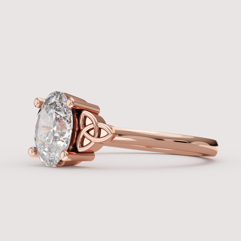Saoirse - Oval Cut Diamond Celtic Inspired Trinity Knot Made-to-Order Engagement Ring Engagement Rings - Made-to-Order