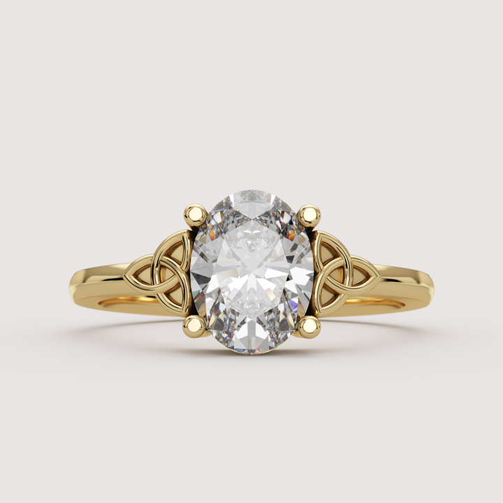 Saoirse - Oval Cut Diamond Celtic Inspired Trinity Knot Made-to-Order Engagement Ring