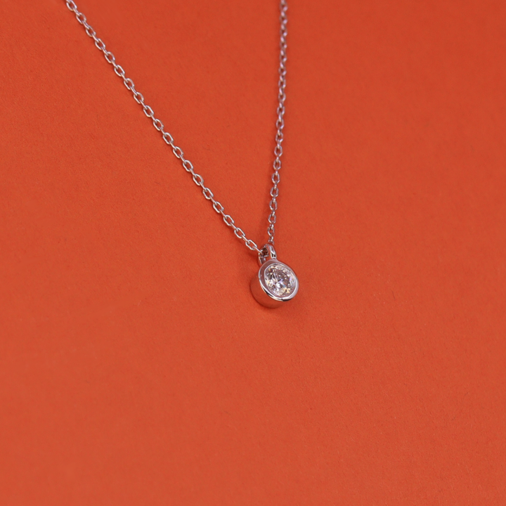 Diamond bezel set necklace