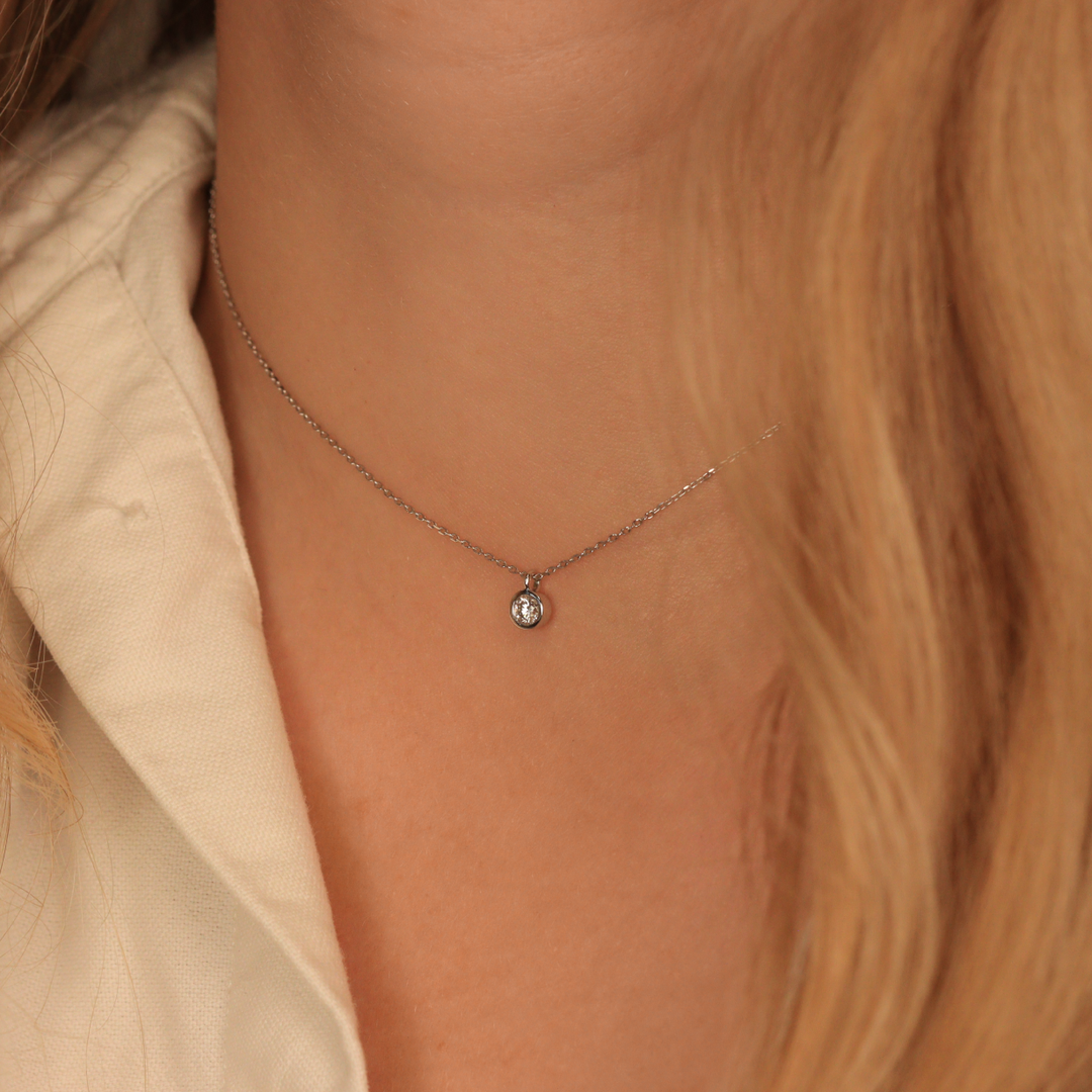 Single diamond necklace