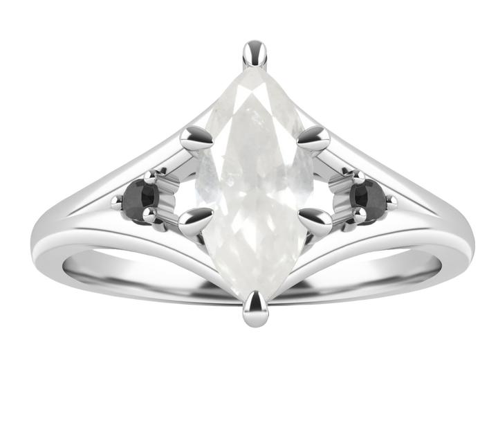 Stevie - The Taylor Collection - Marquise Salt & Pepper Diamond Engagement Ring