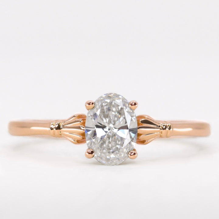 Tilly - Oval Cut Lab Grown Diamond Art Deco Solitaire Made-to-Order Engagement Ring