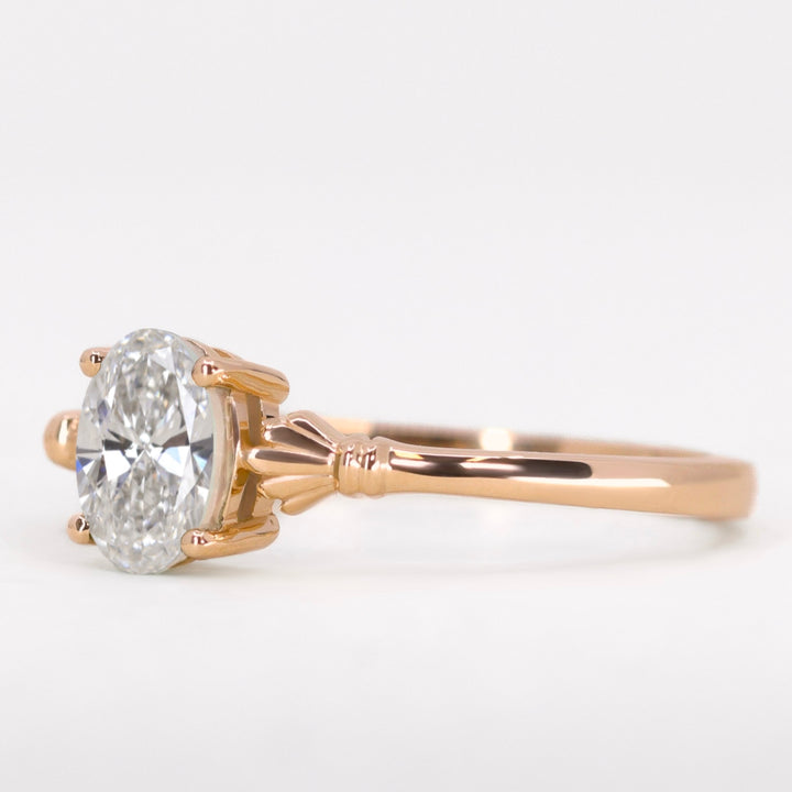 Tilly - Oval Cut Lab Grown Diamond Art Deco Solitaire Made-to-Order Engagement Ring