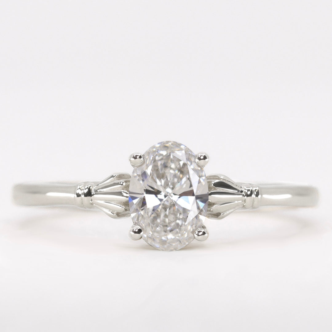 Tilly - Oval Cut Lab Grown Diamond Art Deco Solitaire Made-to-Order Engagement Ring