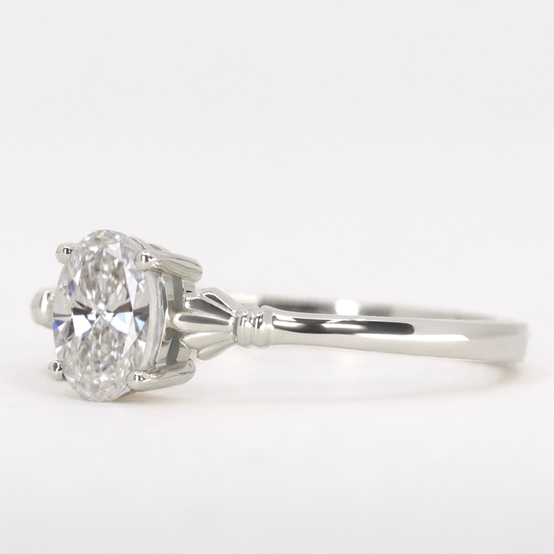 Tilly - Oval Cut Lab Grown Diamond Art Deco Solitaire Made-to-Order Engagement Ring