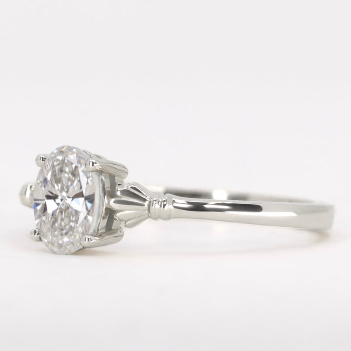 Tilly - Oval Cut Lab Grown Diamond Art Deco Solitaire Made-to-Order Engagement Ring