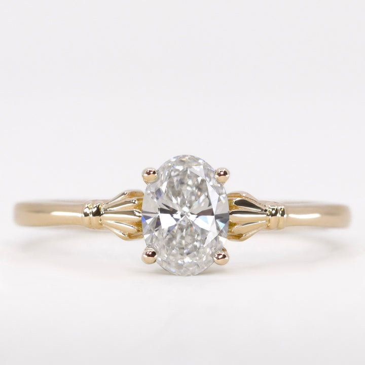 Tilly - Oval Cut Lab Grown Diamond Art Deco Solitaire Made-to-Order Engagement Ring