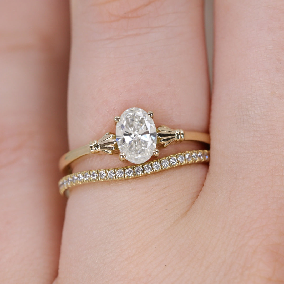 Tilly - Oval Cut Lab Grown Diamond Art Deco Solitaire Made-to-Order Engagement Ring