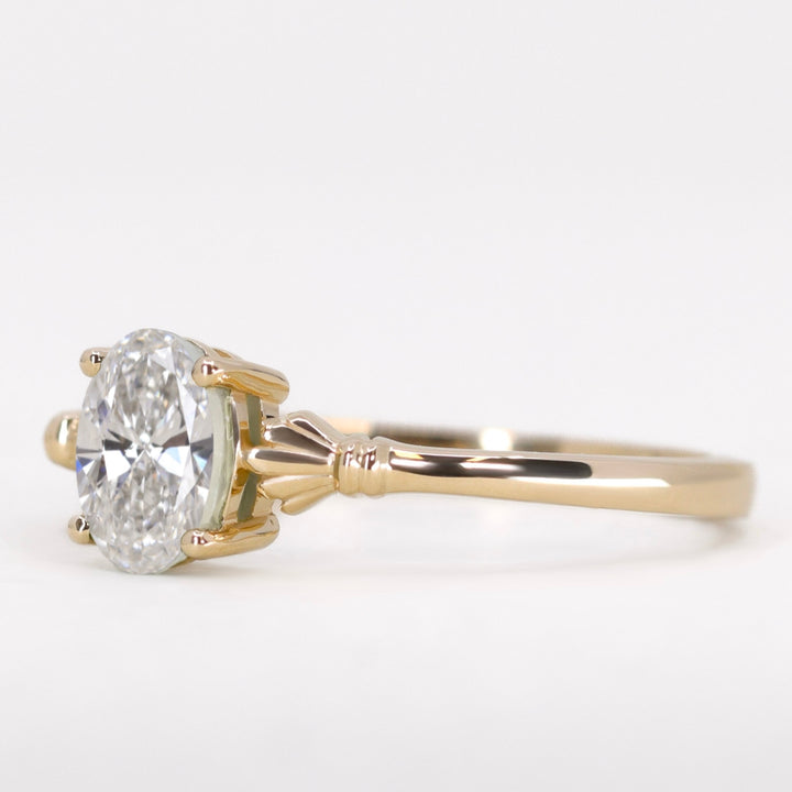 Tilly - Oval Cut Lab Grown Diamond Art Deco Solitaire Made-to-Order Engagement Ring