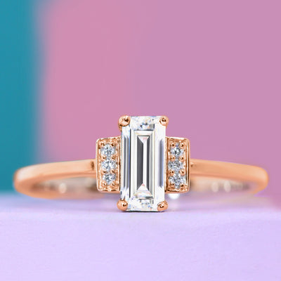 Marina - Lab Grown Baguette Diamond Engagement Ring - Custom Made-to-Order Design