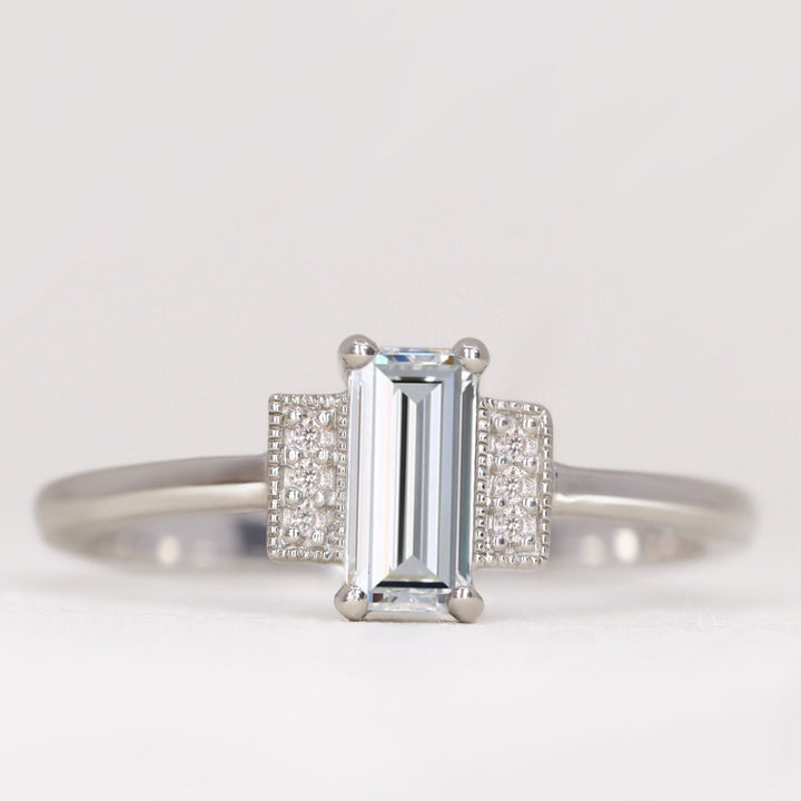 Marina - Lab Grown Baguette Diamond Art Deco Engagement Ring