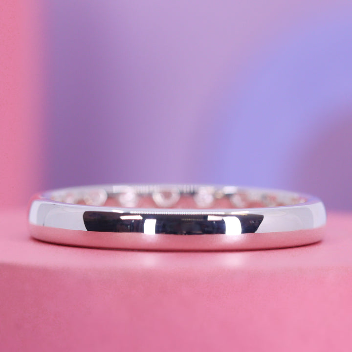 Barnaby - Hidden Pattern Honeycomb Slim 3mm Wide Wedding Ring - Made to Order