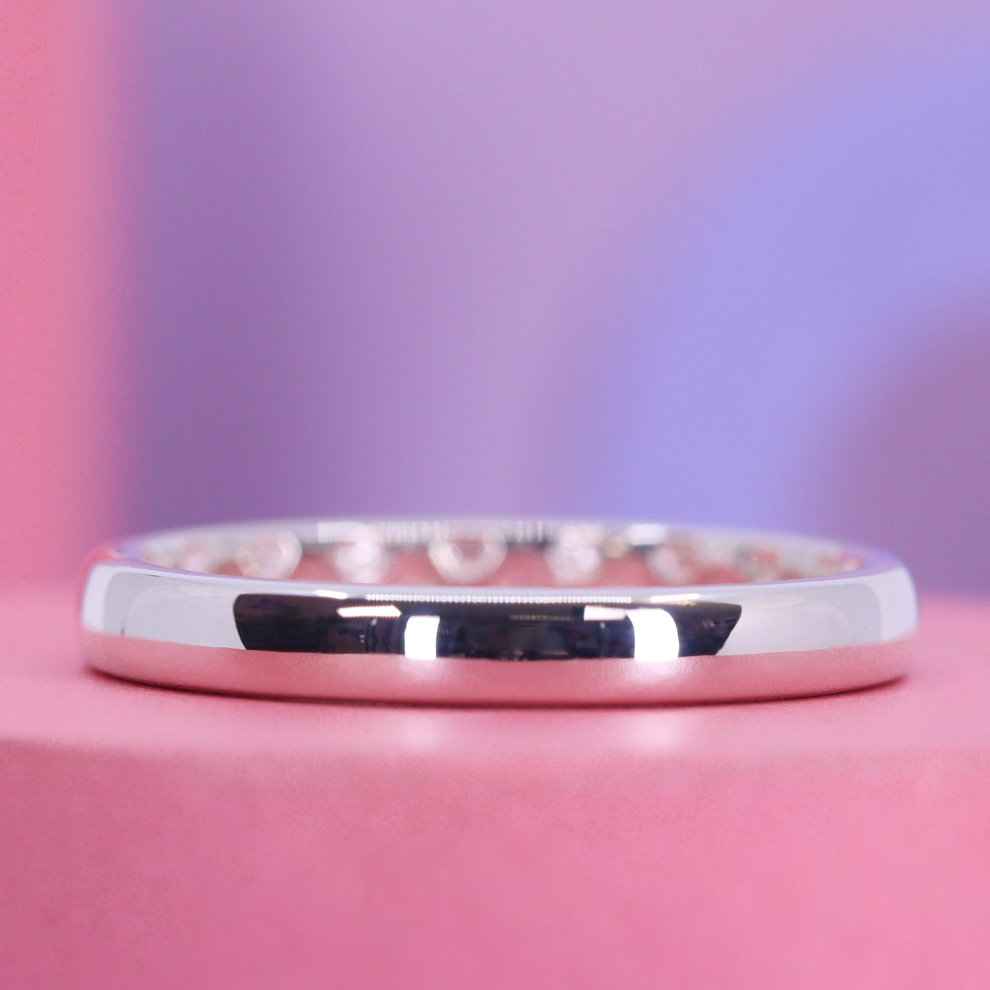 Barnaby - Hidden Pattern Honeycomb Slim 3mm Wide Wedding Ring - Made to Order