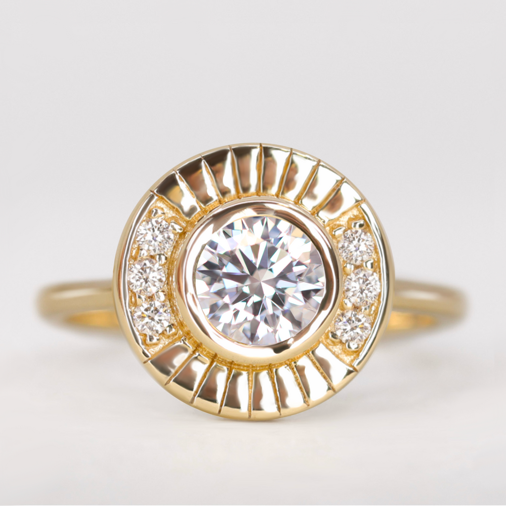 Addison - Round Brilliant Cut Lab Grown Diamond Art Deco Halo Engagement Ring Engagement Rings - Price On Application