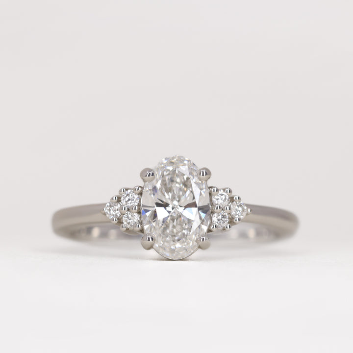 Henrietta - Oval Cut Lab Grown Diamond Cluster Engagement Ring