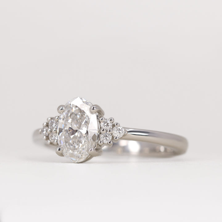 Henrietta - Oval Cut Lab Grown Diamond Cluster Engagement Ring