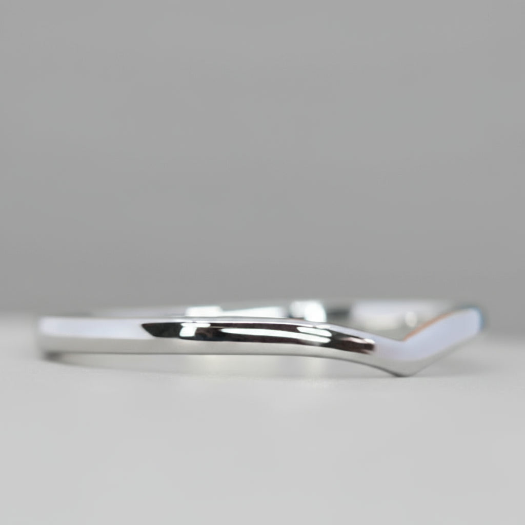 Clara - Polished Wishbone Shaped Wedding Ring - Made-to-Order Wedding Rings - Made-to-Order