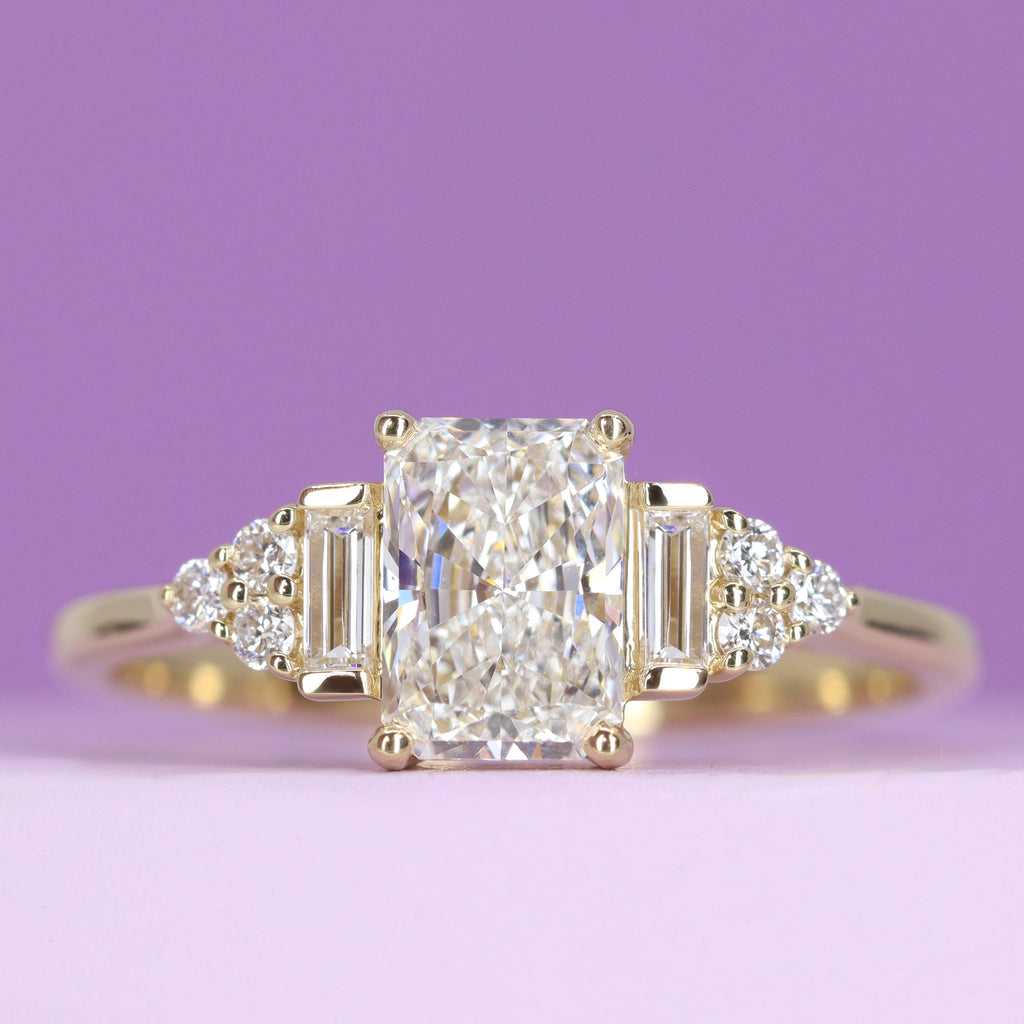 Arden - Radiant Cut Lab Grown Diamond Art Deco Engagement Ring