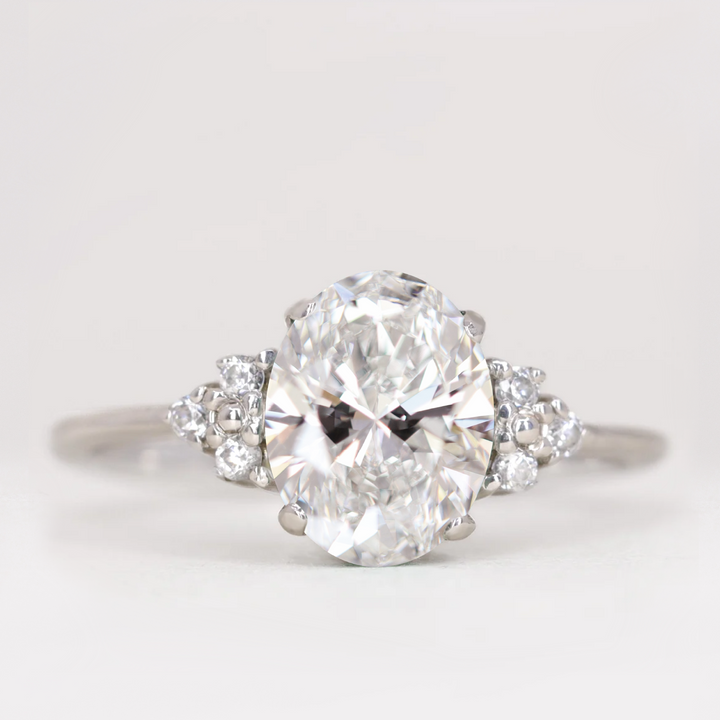 Henrietta - Claw Set Trefoil Cluster Engagement Ring Setting