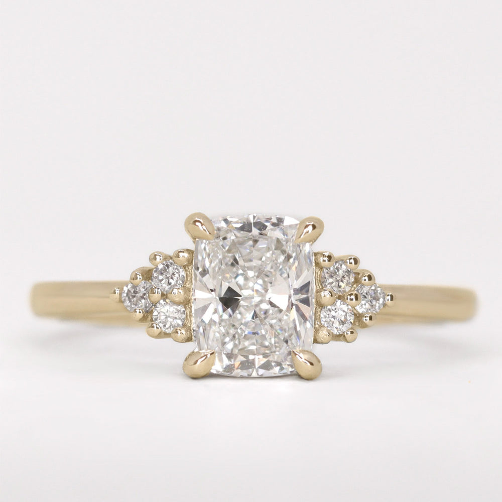 Henrietta - Cushion Cut Trefoil Cluster Engagement Ring Setting